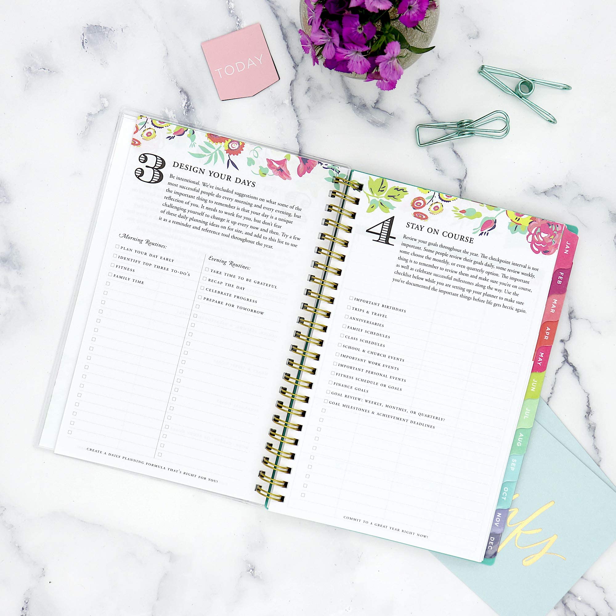 Blue Sky Weekly & Monthly Planner – Flexible Cover with Dual Wire Binding 2021 – Safqqa Egypt