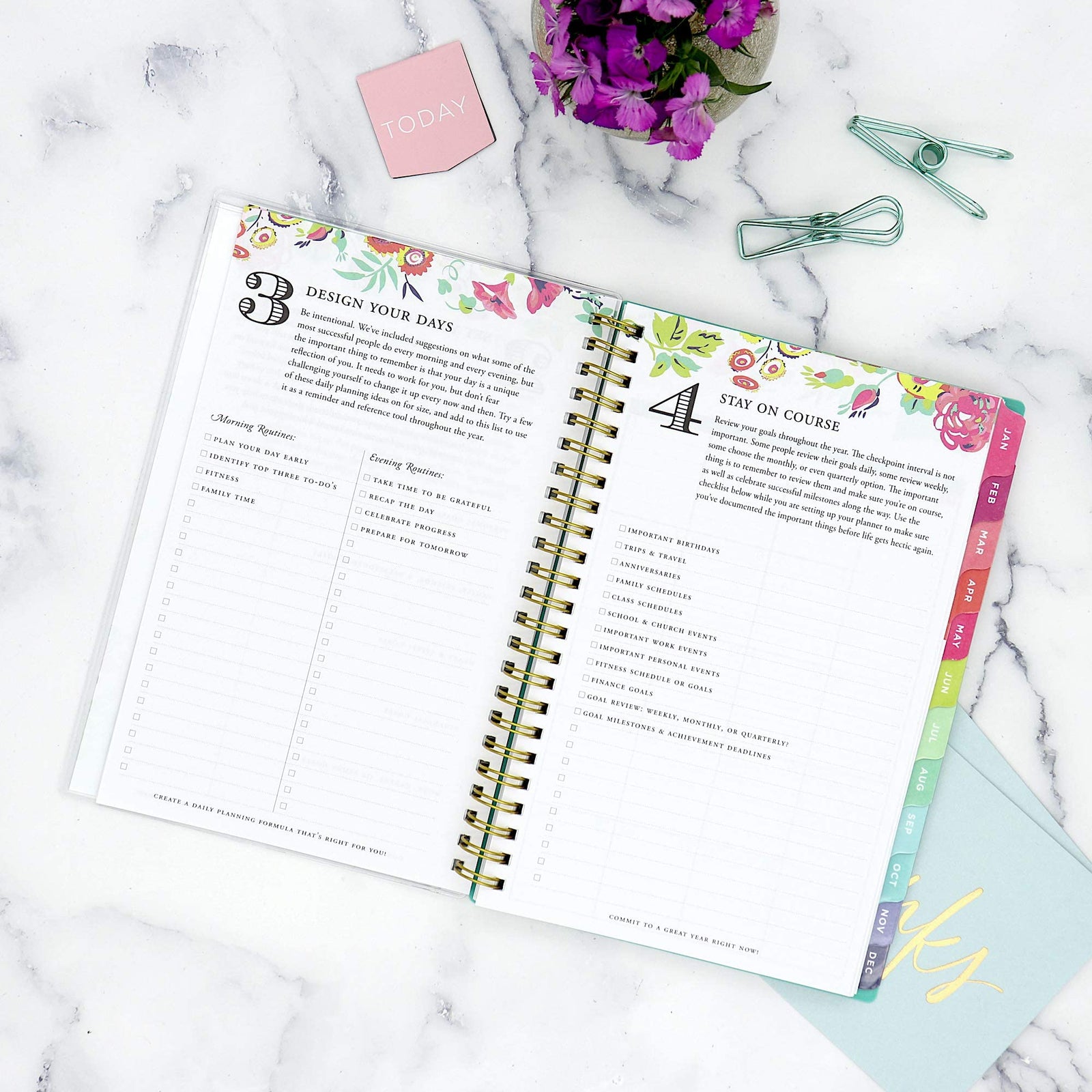 Blue Sky Weekly & Monthly Planner – Flexible Cover with Dual Wire Binding 2021