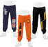 KYDA KIDS Boys Cotton Sweatpants Pack of 3 Black Orange Navy