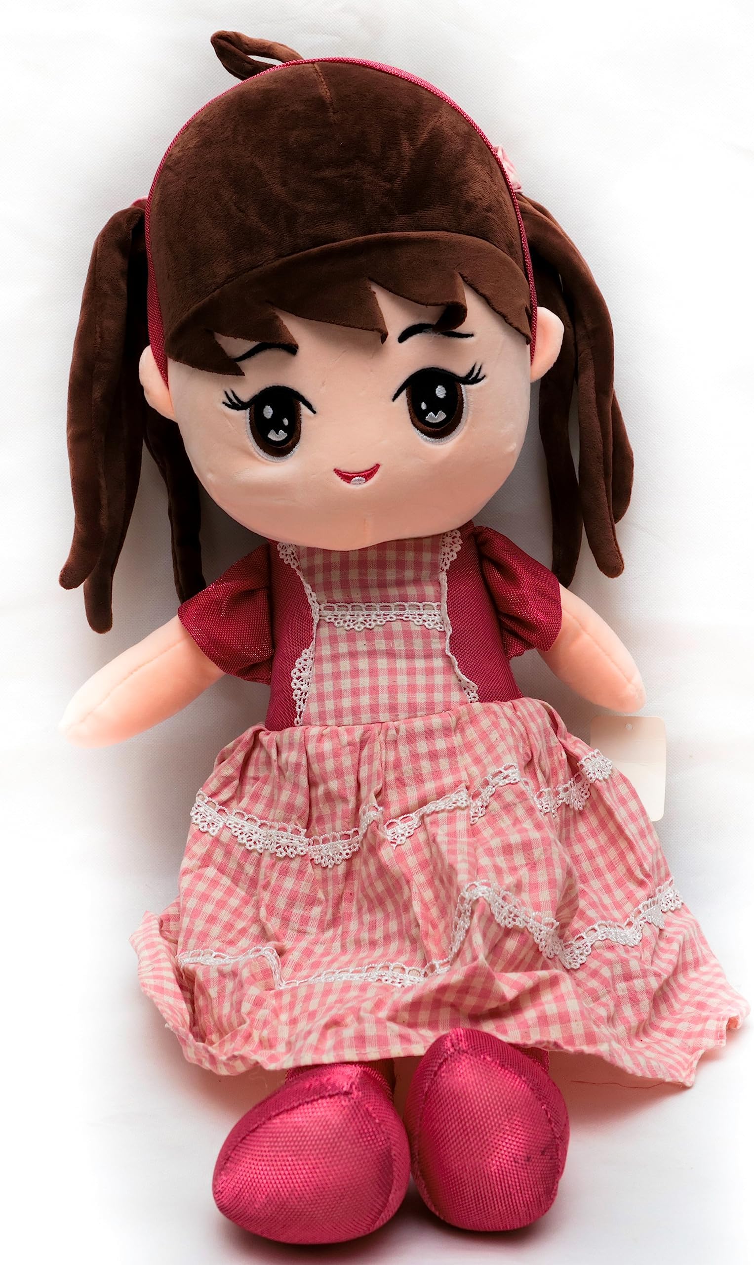 Generic Medium Fashion Doll for Girls Red Dress Kids Toy Cute Soft Doll Gift for Children