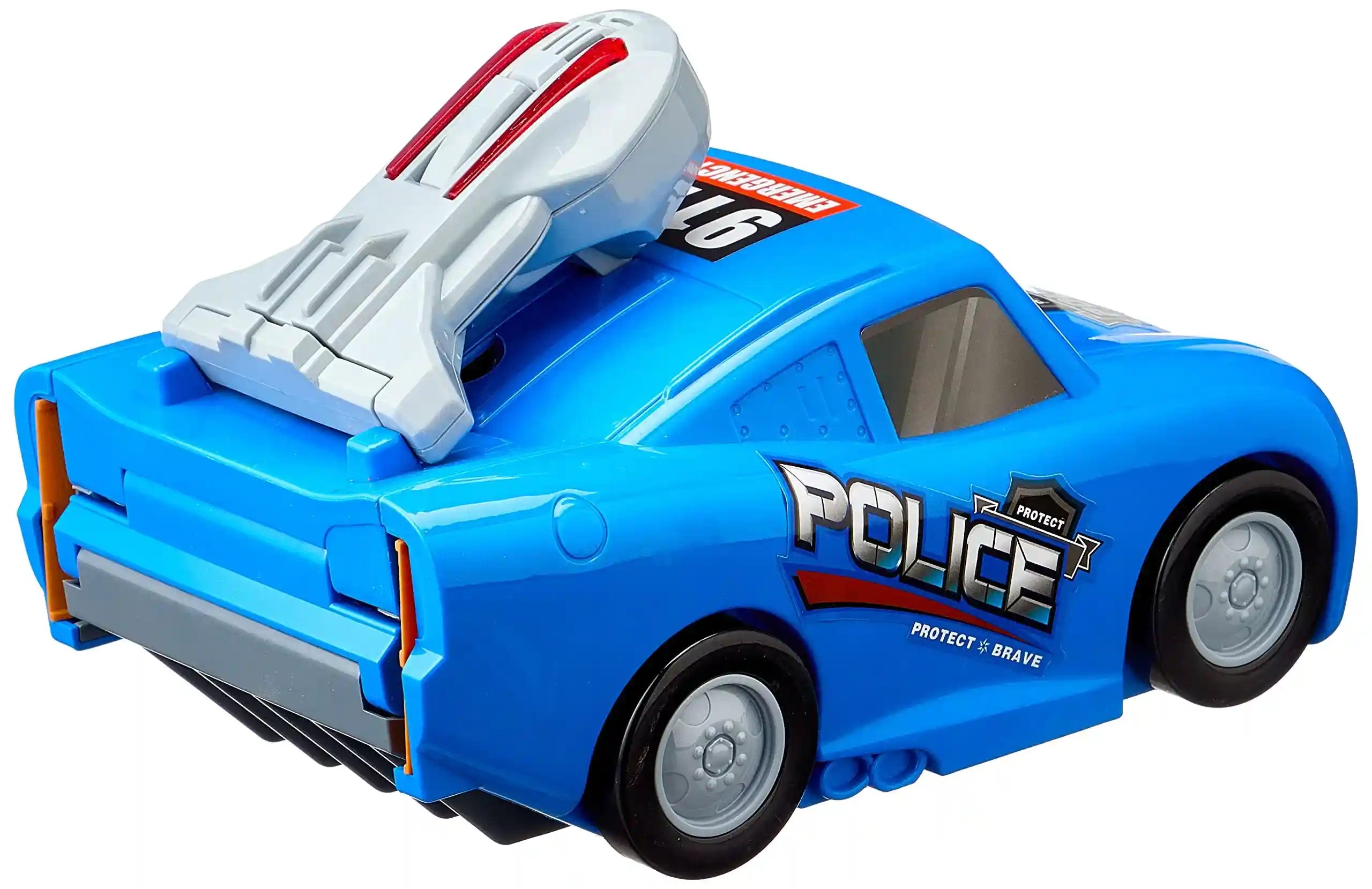 Police alloy light and music catapult battle track deformation car