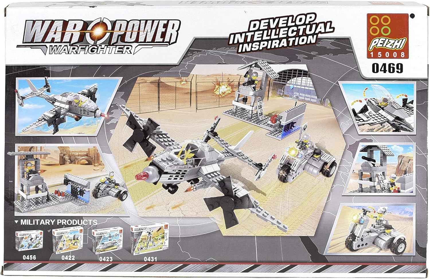 War Power 069 Military Base Toy with 362 Pieces for Boys - Multi Color