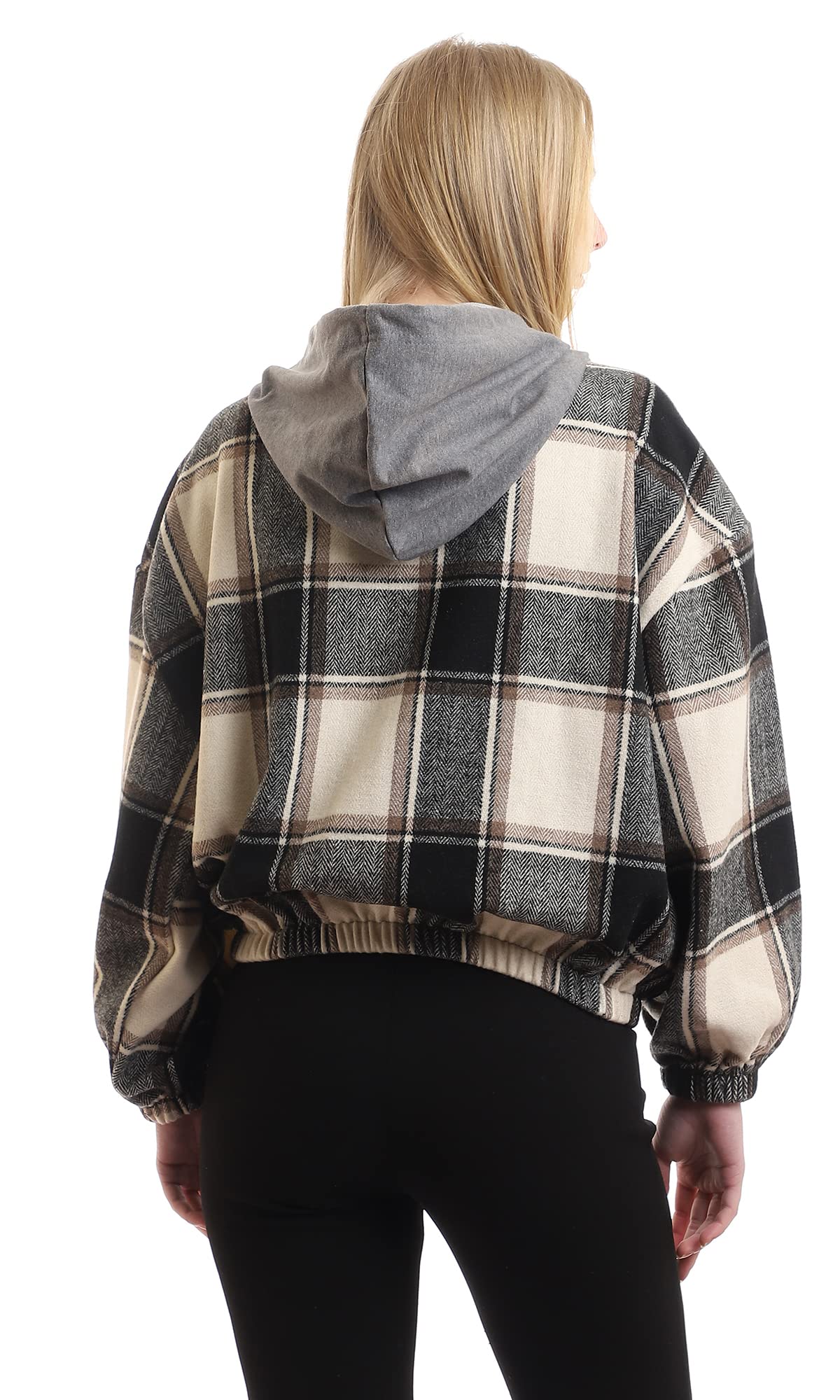 Ravin 95927 Plaids Hooded Neck Full Zipper  Sweatshirt