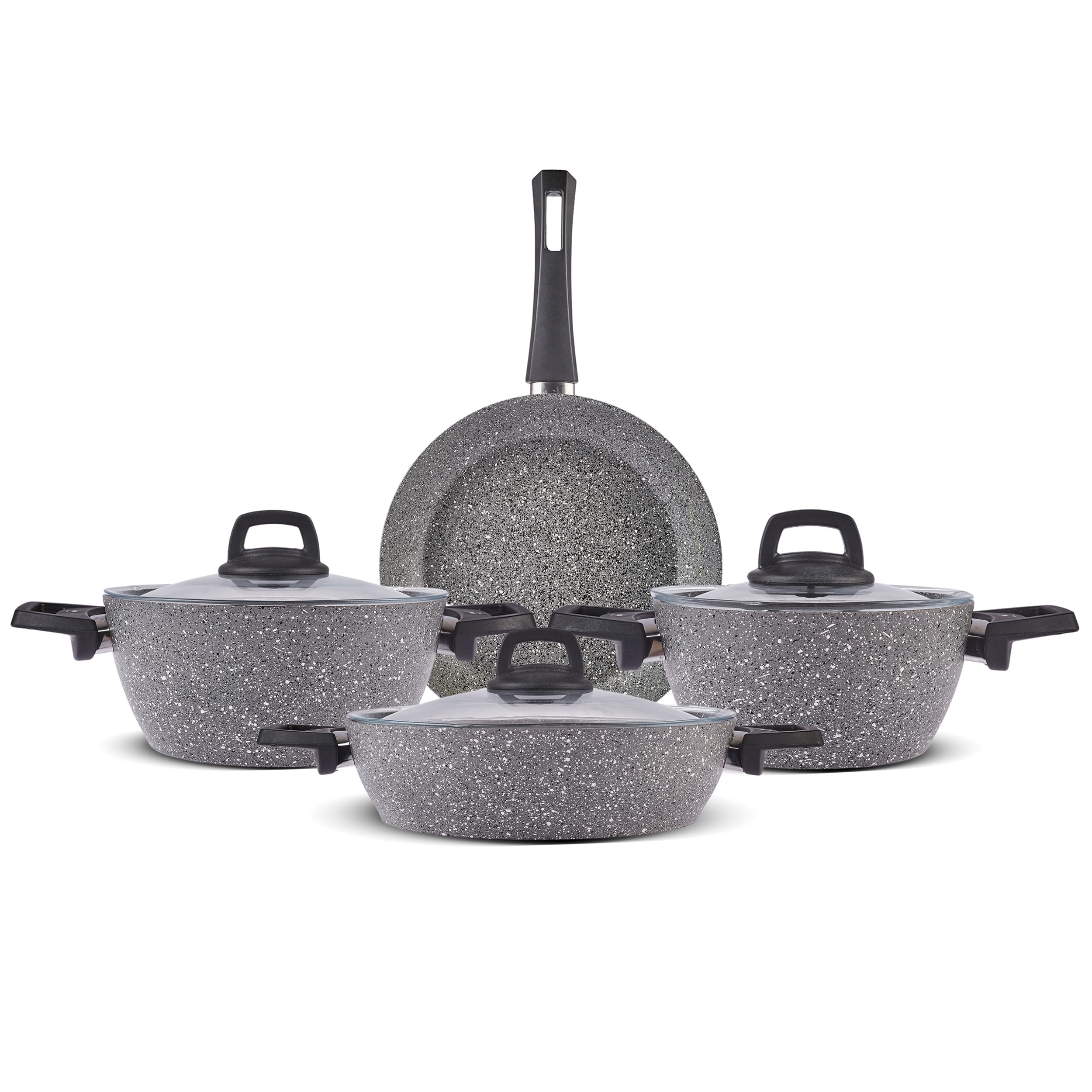 طقم أواني طهي كاراجا جريس بيوغرانيت 7 قطع بطبقة غير لاصقة