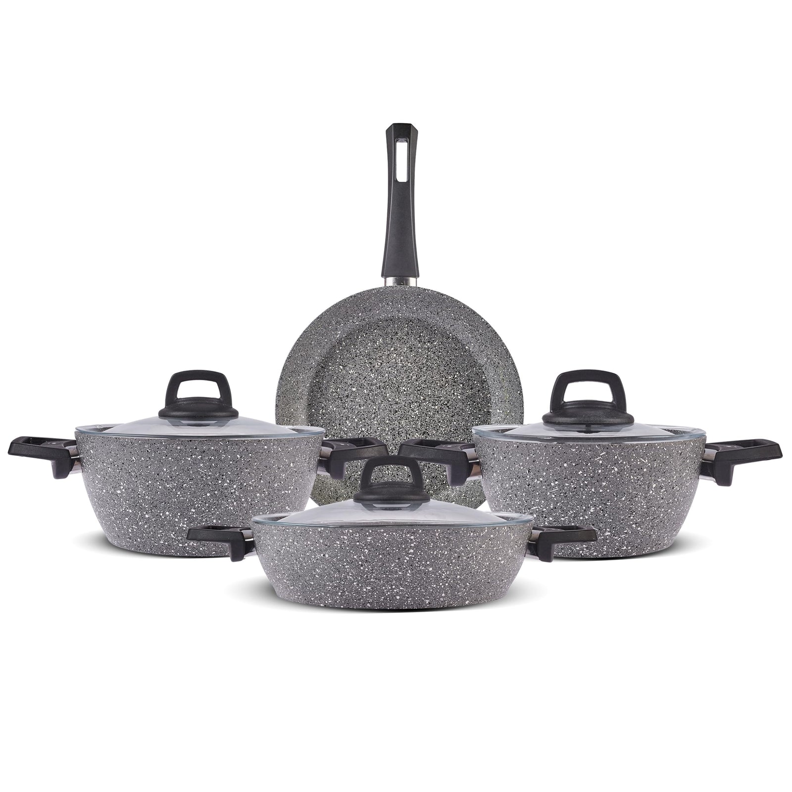 طقم أواني طهي كاراجا جريس بيوغرانيت 7 قطع بطبقة غير لاصقة