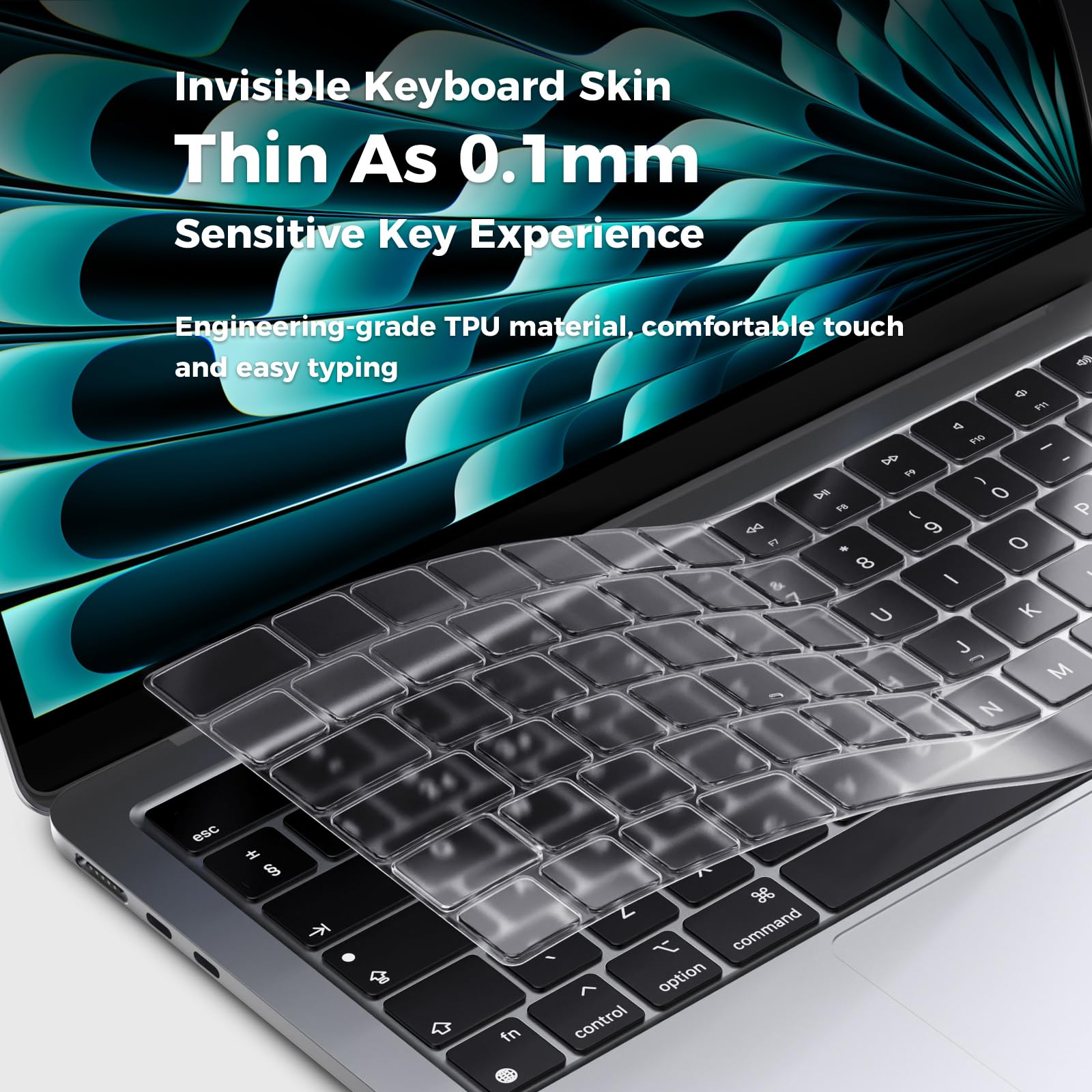 EooCoo Keyboard Cover compatible for 2023 M2 Macbook Air 15