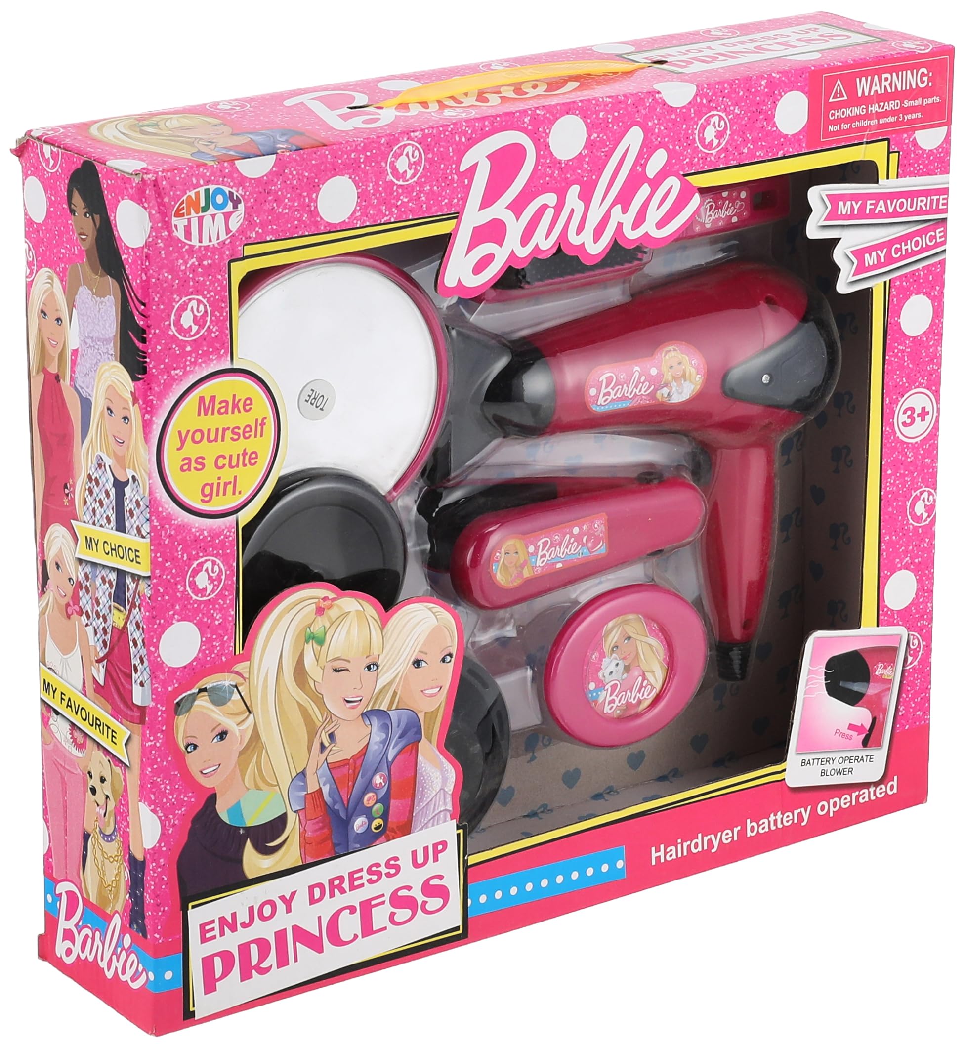 دمية باربي التجميل من Generic مع مجفف شعر — مثالية لأعياد الميلاد أو المناسبات الخاصة لجعل وقت اللعب أكثر تفاعلاً وتشويقًا.