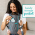 Infantino Classic Carrier with Pocket - 2 Ways to Carry Grey_Carrier with Wonder Bib & Essentials Storage Front Pocket, Adjustable Back Strap, Inward & Outward Facing, Easy Clean Material