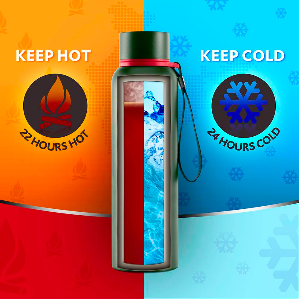 Borosil Hydra Trek 850ml Vacuum Insulated Flask – Stainless Steel