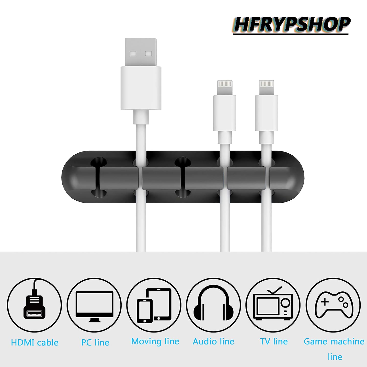 HFRYShop 7 Slot Self Adhesive Cable Clips Silicone Multi Color