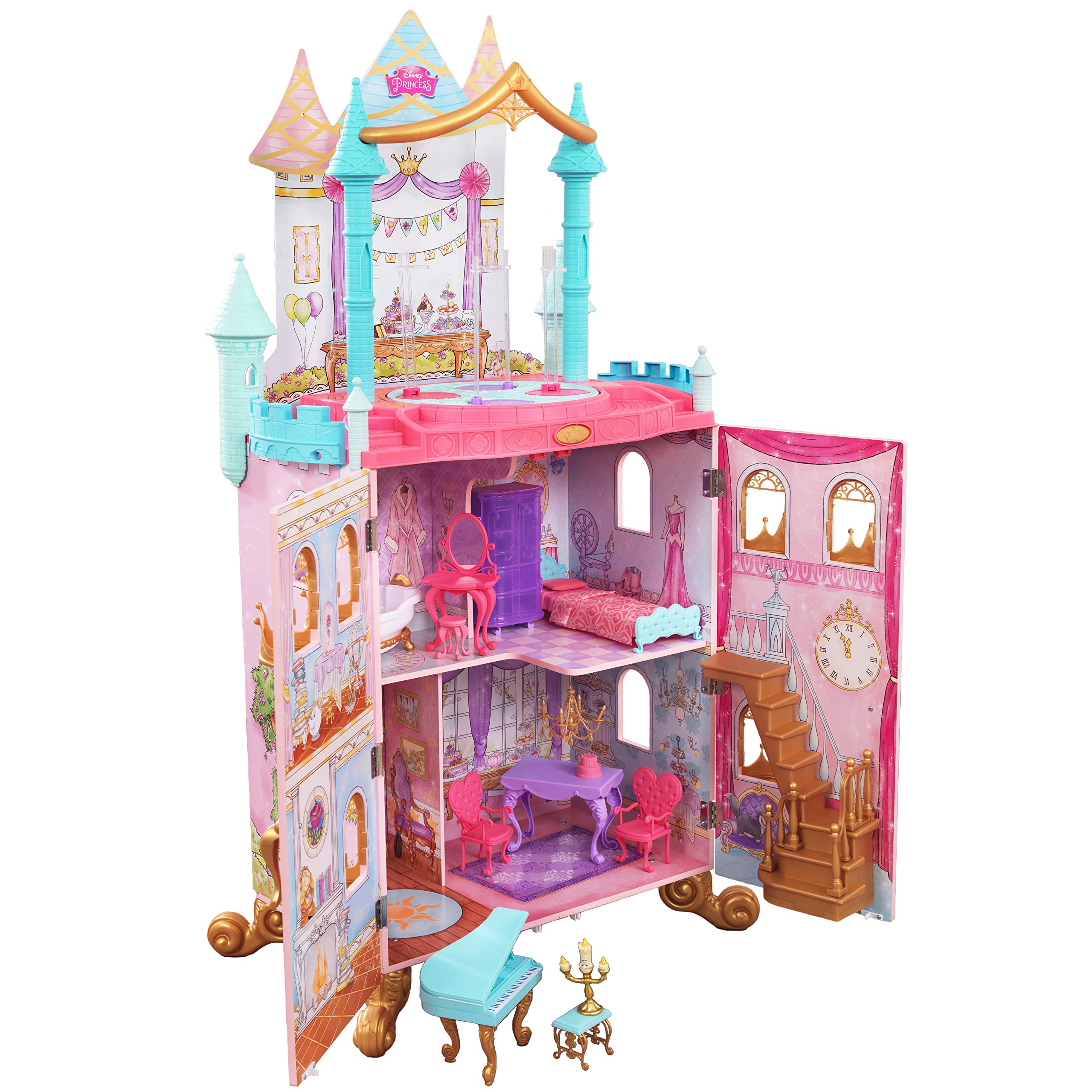 KidKraft Disney Princess Dollhouse Play Set ,30 cm Dolls, Toy for Children from 3 Years