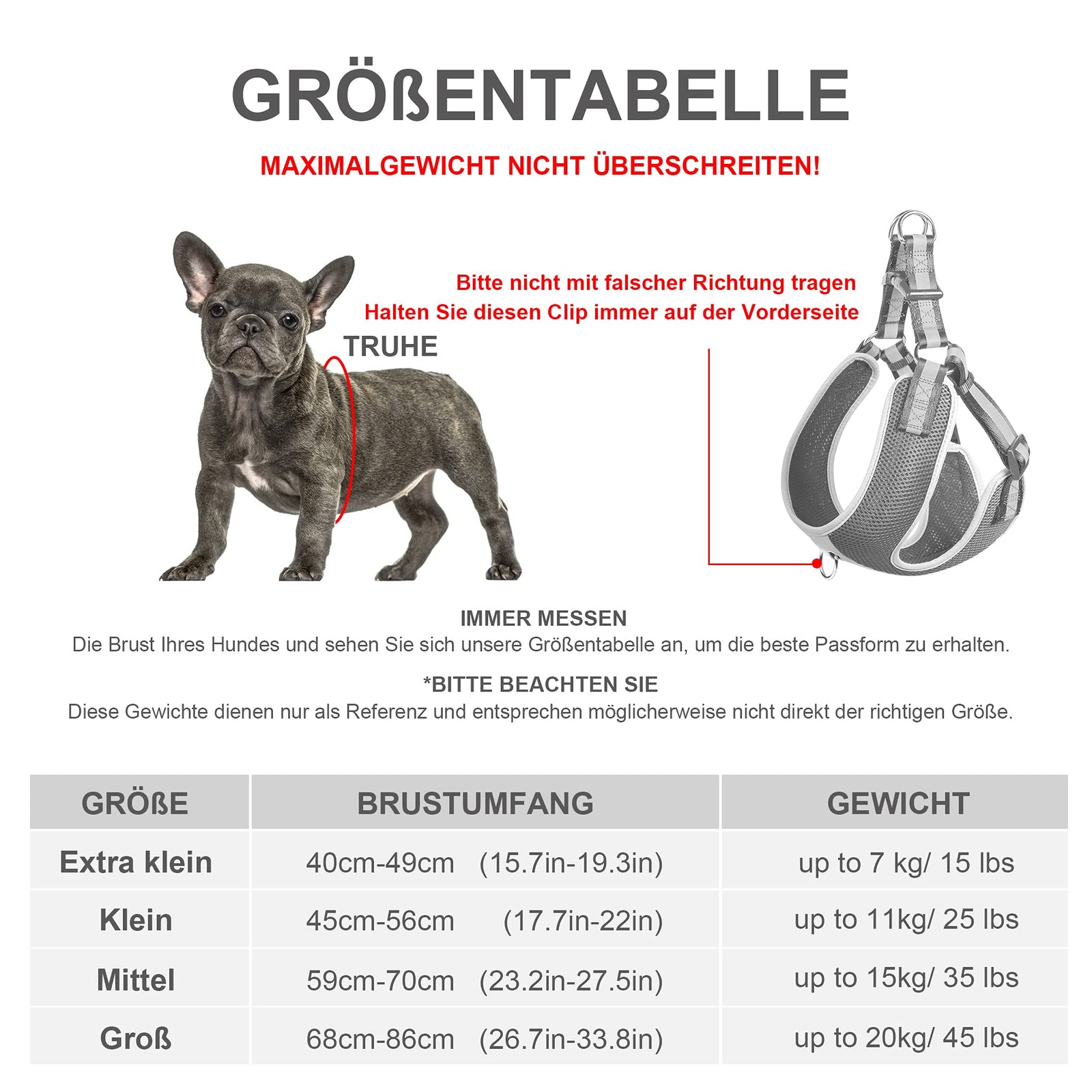 حزام صدر للكلاب من فيدا – مبطن وقابل للتعديل مع شريط عاكس، مناسب لجميع الأحوال الجوية