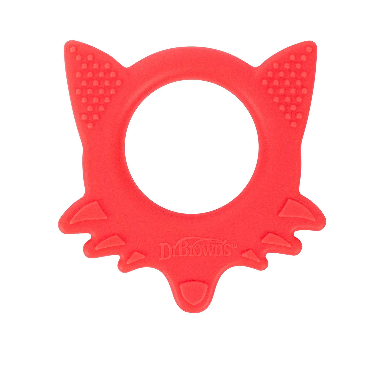 Dr. Brown's Flexees Friends Red  Fox, Soft 100% Silicone Baby Teether, BPA Free, 3m+