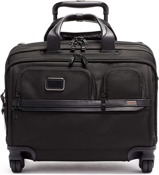 Tumi 4 Wheeled Laptop Briefcase Black Rolling Business Case