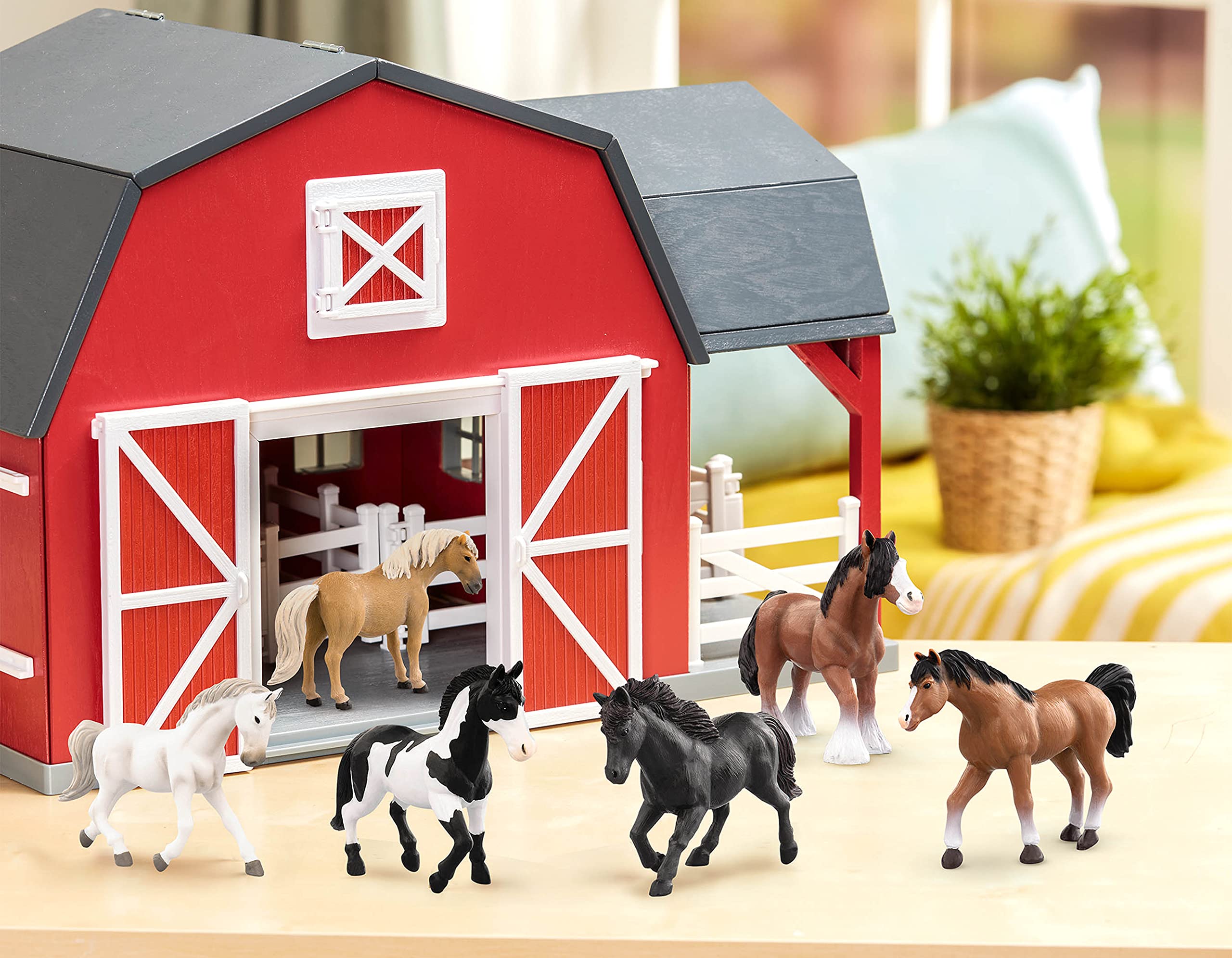 "Terra by Battat Realistic Horse Figurine Set – 6-Piece 6'' Toy Horses Including Arabian, Clydesdale & Paint Breeds – Educational Farm Animal Toys for Kids 3+" - Safqqa Egypt