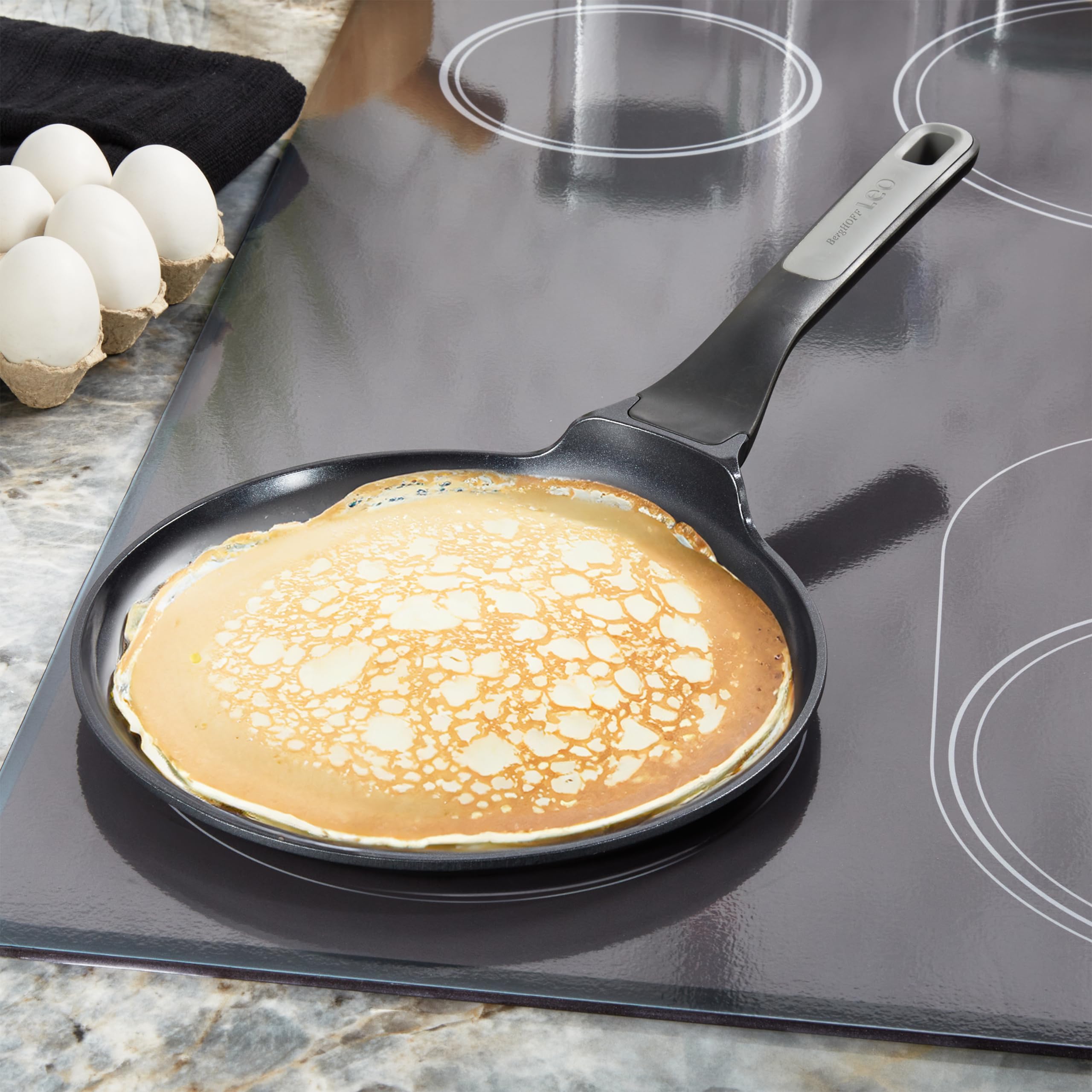 Berghoff Leo Stone+ Ceramic Nonstick Specialty Pan Set with Turner – 5 Pieces