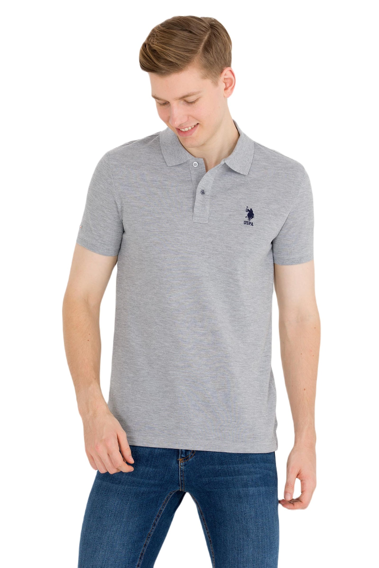 تيشيرت بولو رجالي من U.S. Polo Assn. – قطن 100% وأكمام قصيرة