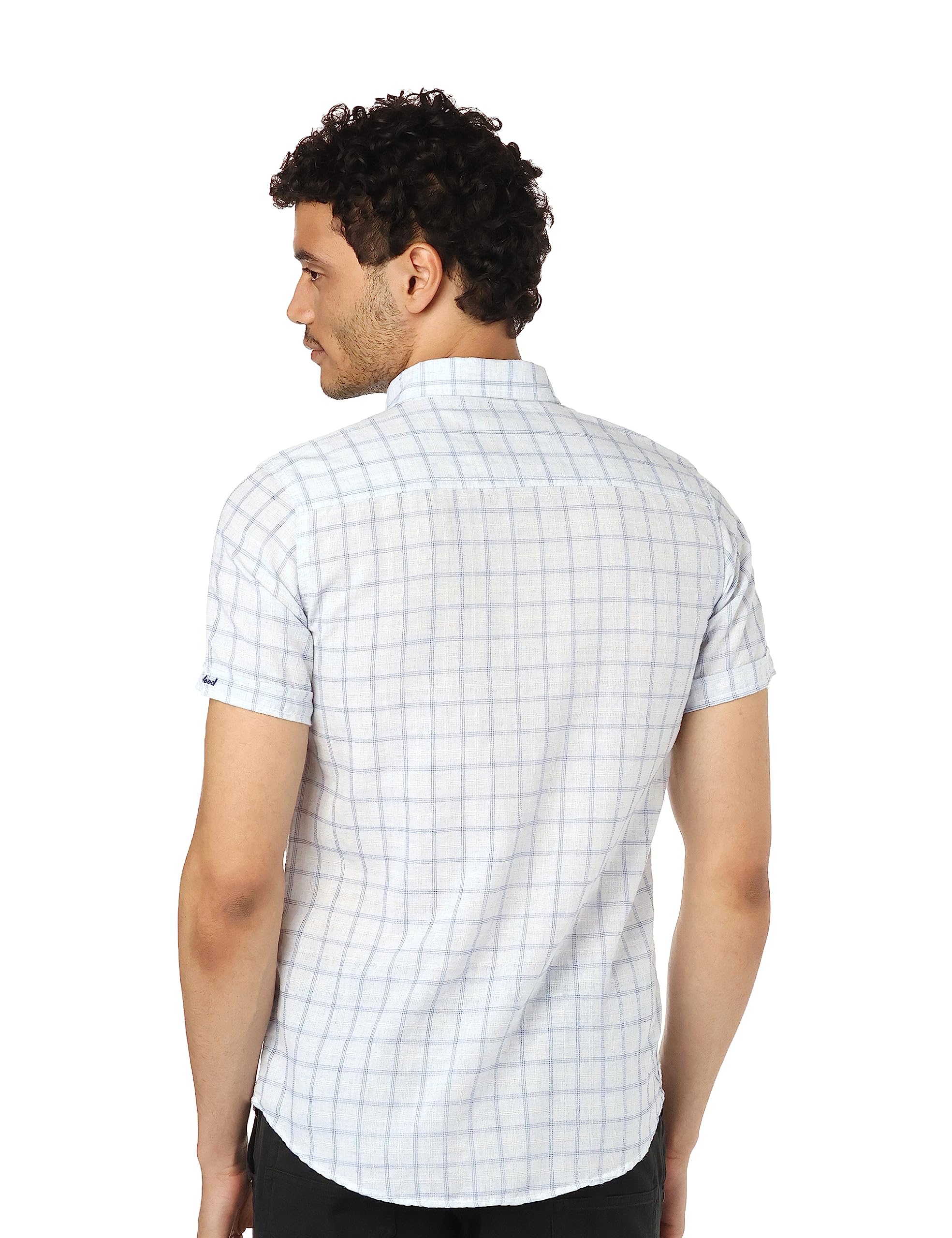 FIRE WOOD Mens Basic Checks Short Sleeve Shirt Shirt For Mens