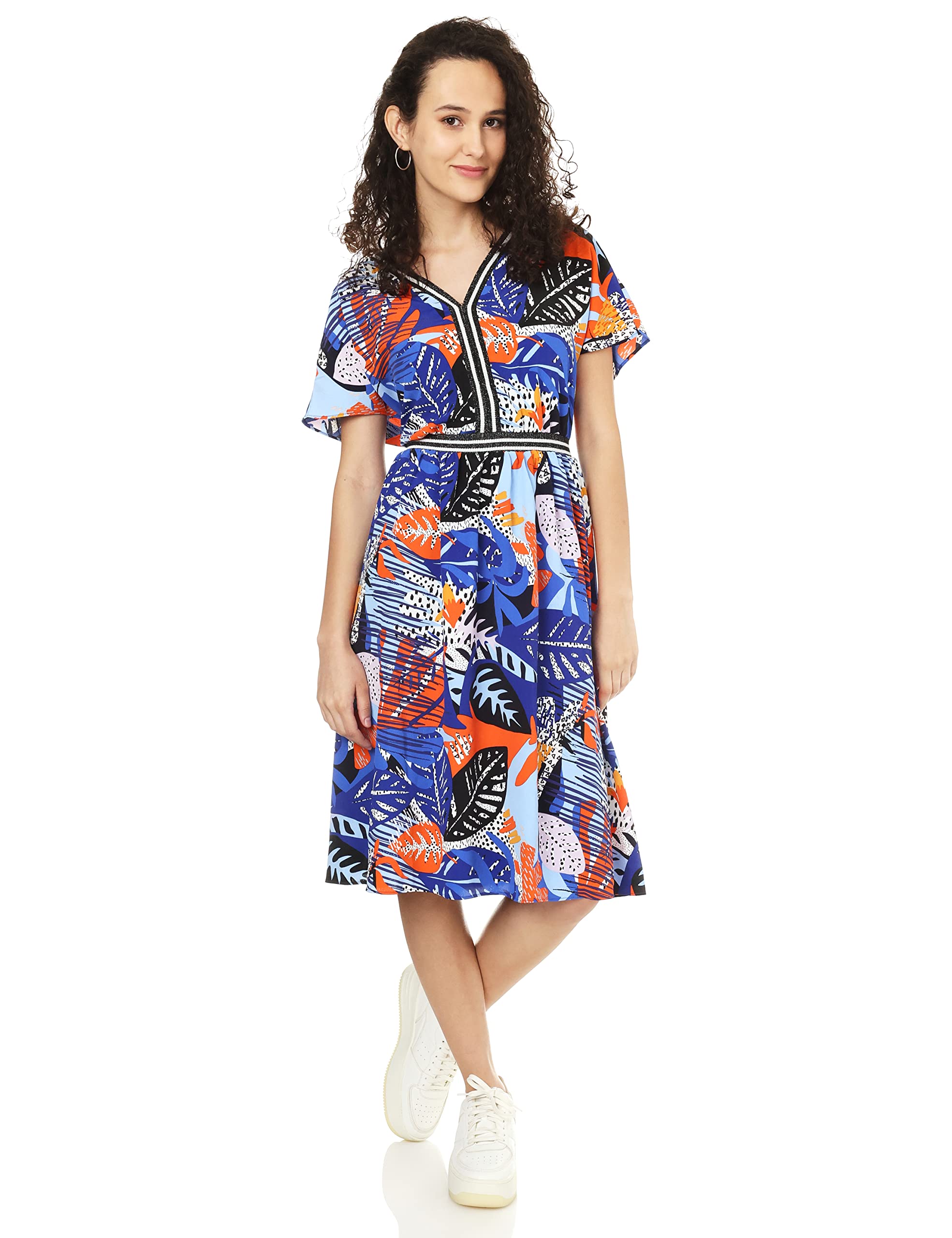 Female SP Splash  Standard Casual Dress 7100337 TROPICAL PRI - Safqqa