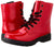 Sprox Patent Leather Side Zip Combat Boots For Women