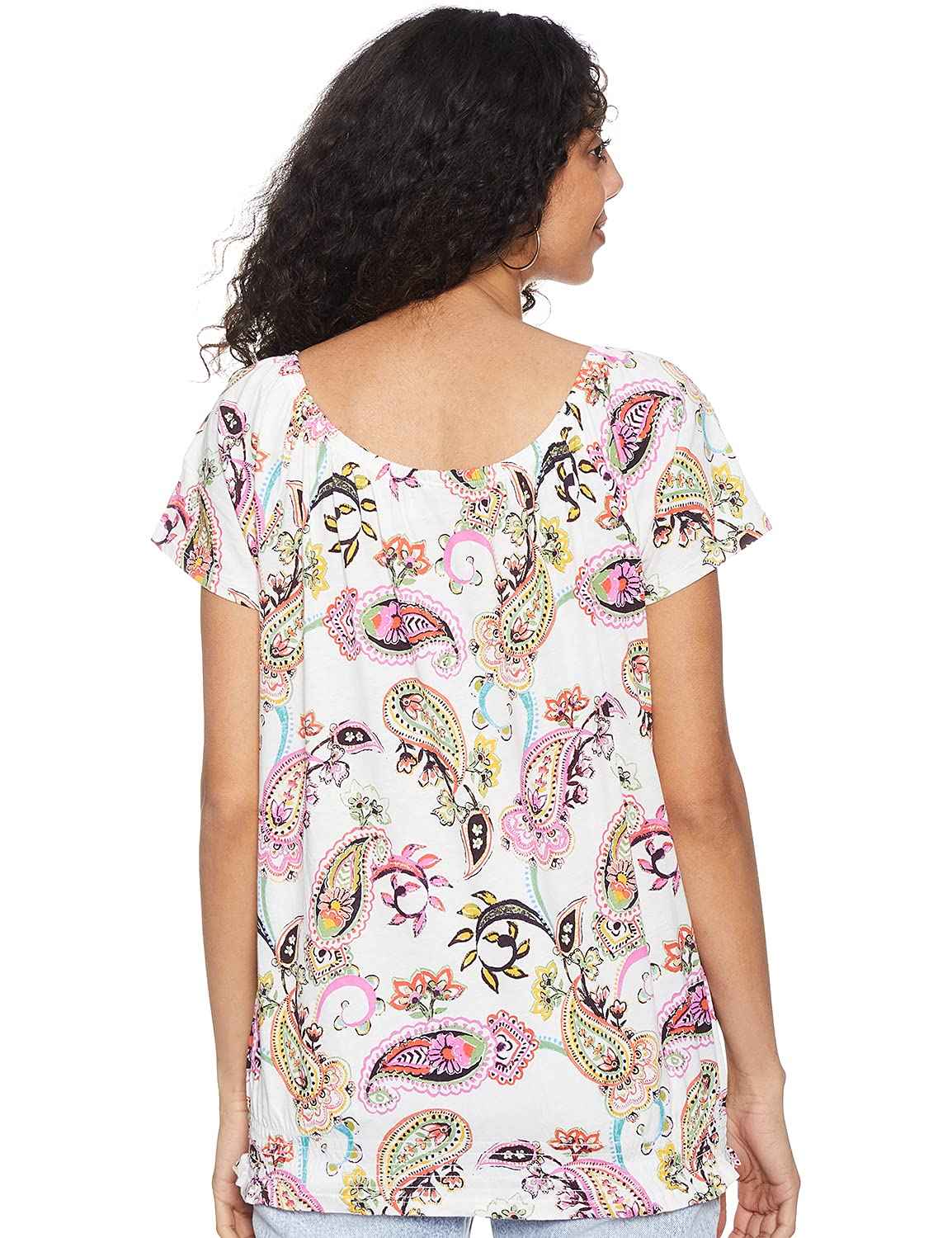 Matalan Blouse for Women Pattern Short Sleeves Round Neck Soft and lightweight fabric