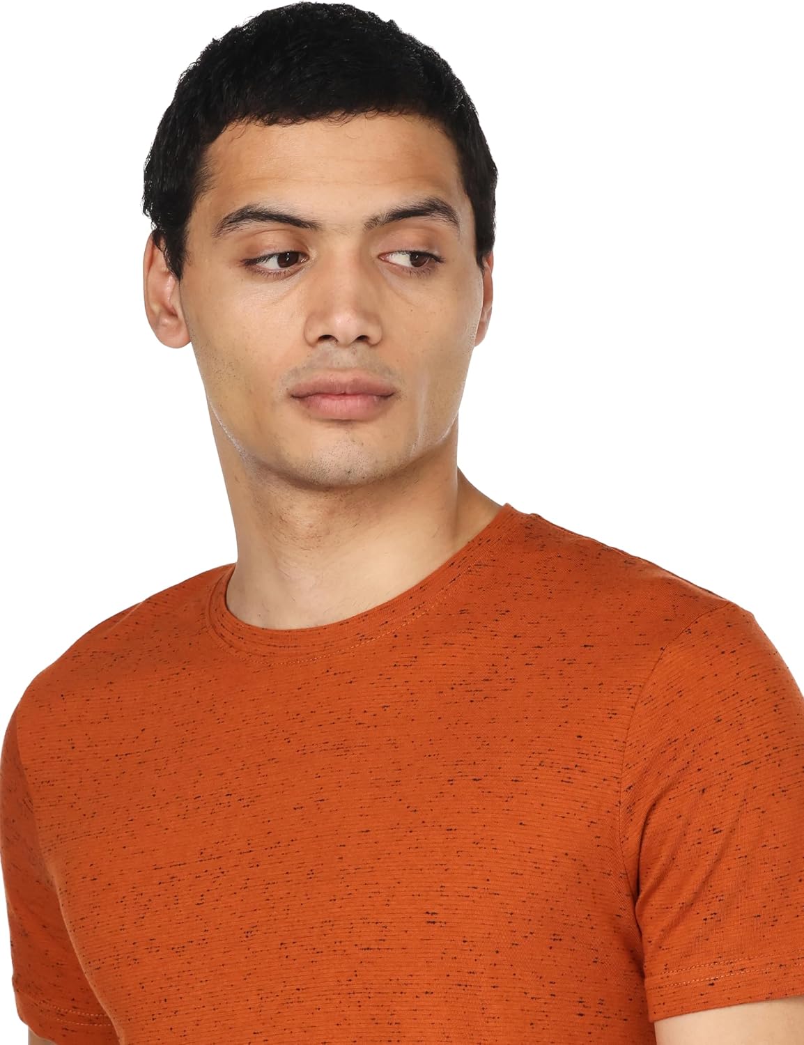 Ravin Men's Ribbed Crew Neck Solid Basic Cotton T-Shirt