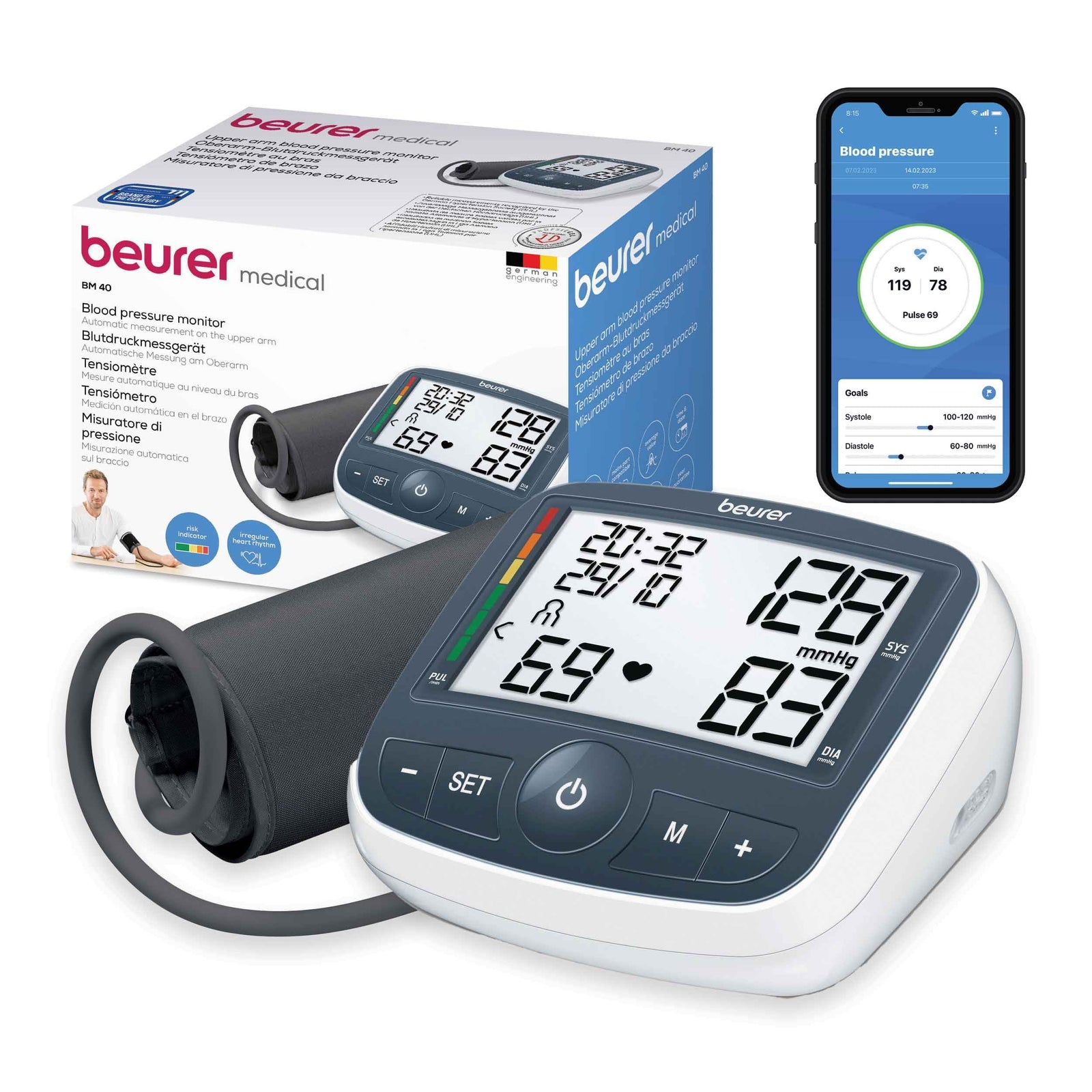 Beurer bm 40 upper arm blood pressure monitor with adaptor (on-pack) - Safqqa Egypt