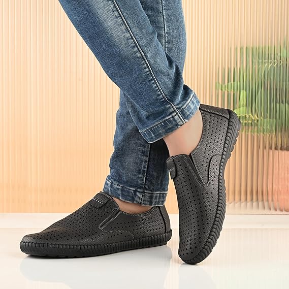 Centrino Men Flexible Shoes Black Casual Comfort Footwear