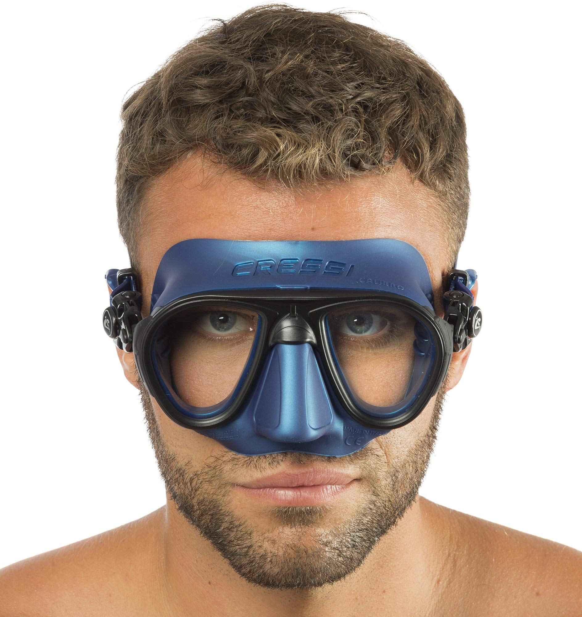 Cressi Calibro Low-Volume Two-Lenses Snorkeling Mask - Blue - Safqqa Egypt