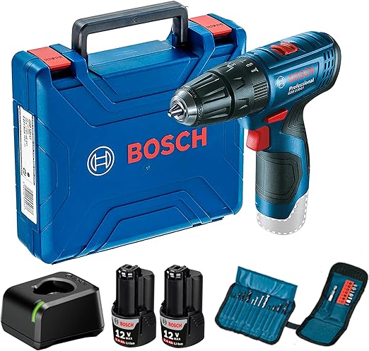 Bosch Professional GSB 120-LI Cordless Hammer Drill with 2 Batteries and Case