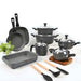 Saflon Granite Cookware Set ,13 Pieces ,Gray - Safqqa