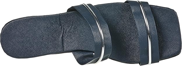 OX Women Faux Leather Slides OX006 Slippers Navy