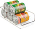 iDesign Linus Plastic Can Organizer with Lid – Clear Medium Fridge & Pantry Storage