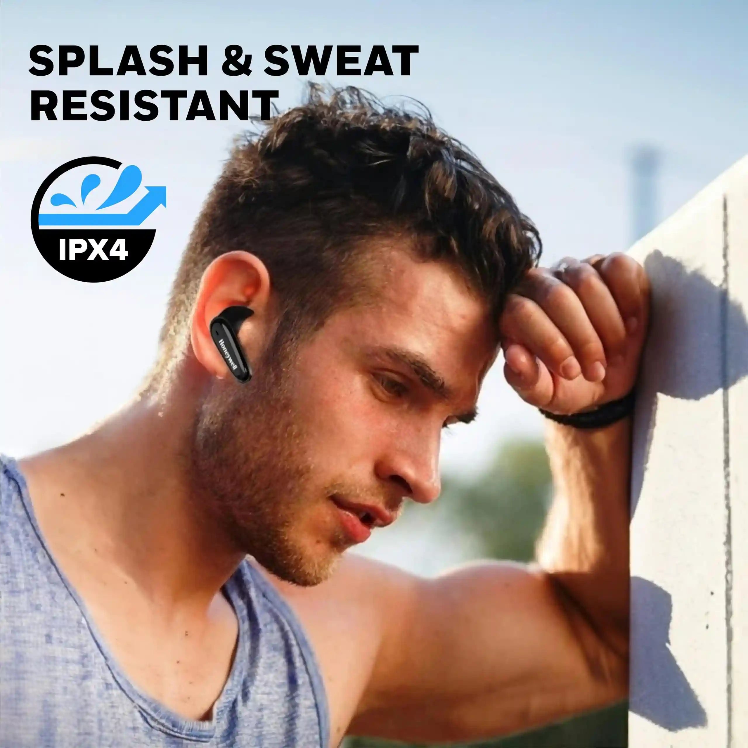 Honeywell  V1100, in-Ear True Wireless Stereo Earbuds with Digital Battery Display Case, Dual Microphones, Bluetooth V5.3, 31 Hours of Playtime, 100 Hours Stand-by, Fast Charging, Black – Safqqa Egypt