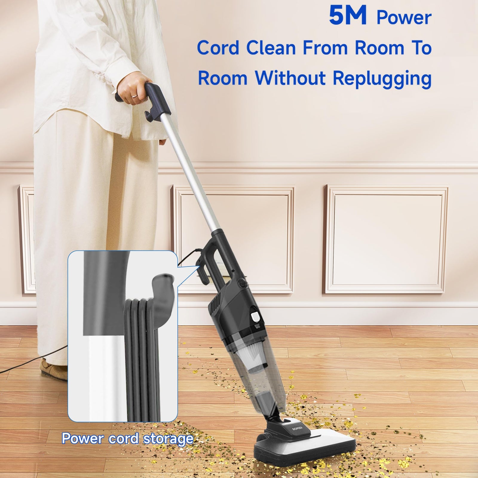 مكنسة اليد فائقة القوة BOMIDI بقوة 17000Pa – صندوق تالف تقدم نفس أداء التنظيف القوي مثل الطراز العادي بسعر مخفض بسبب تلف طفيف في التغليف وخدوش سطحيه.