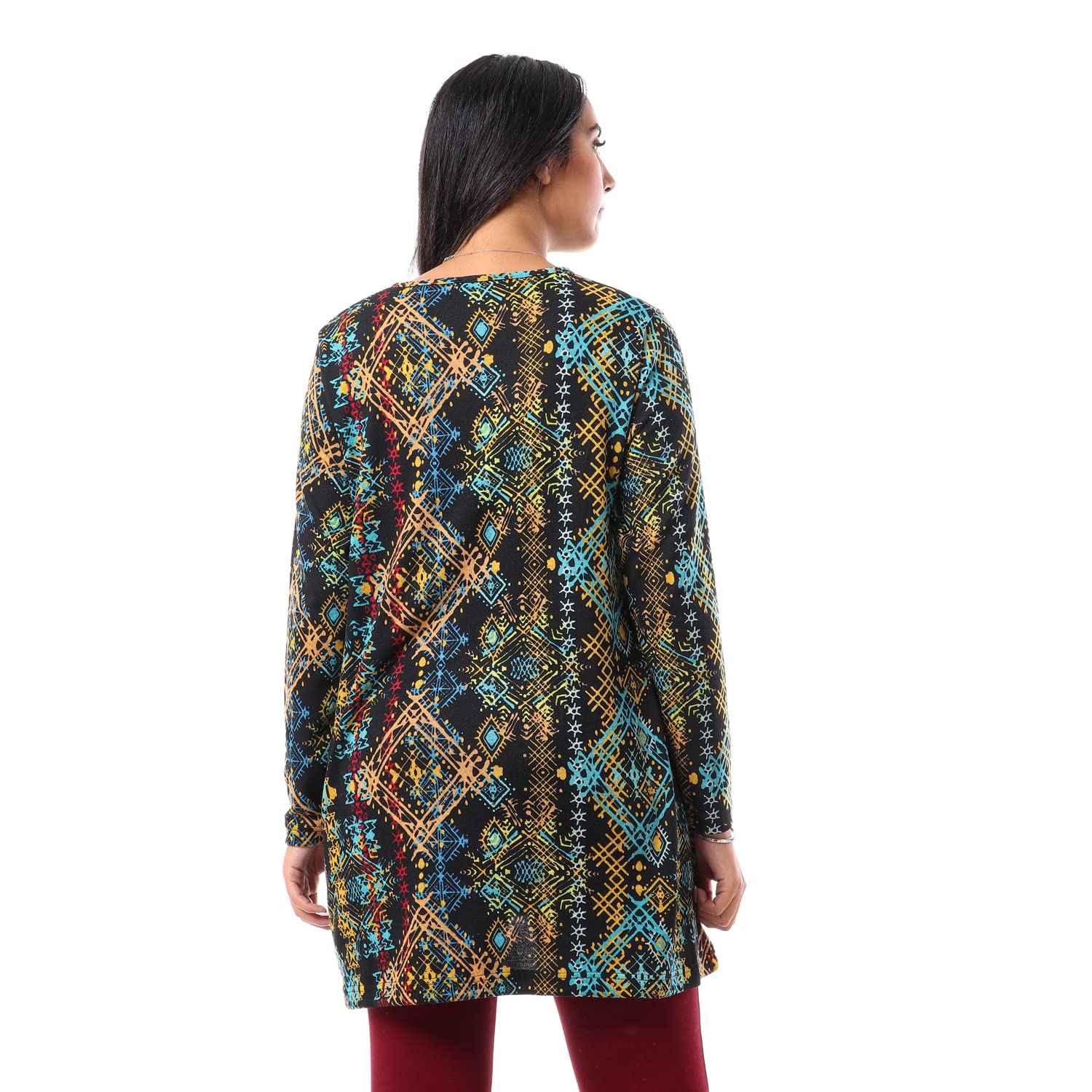 JAMILA Printed Long Sleeve Blouse For Women,Durable stitching for long-lasting wear