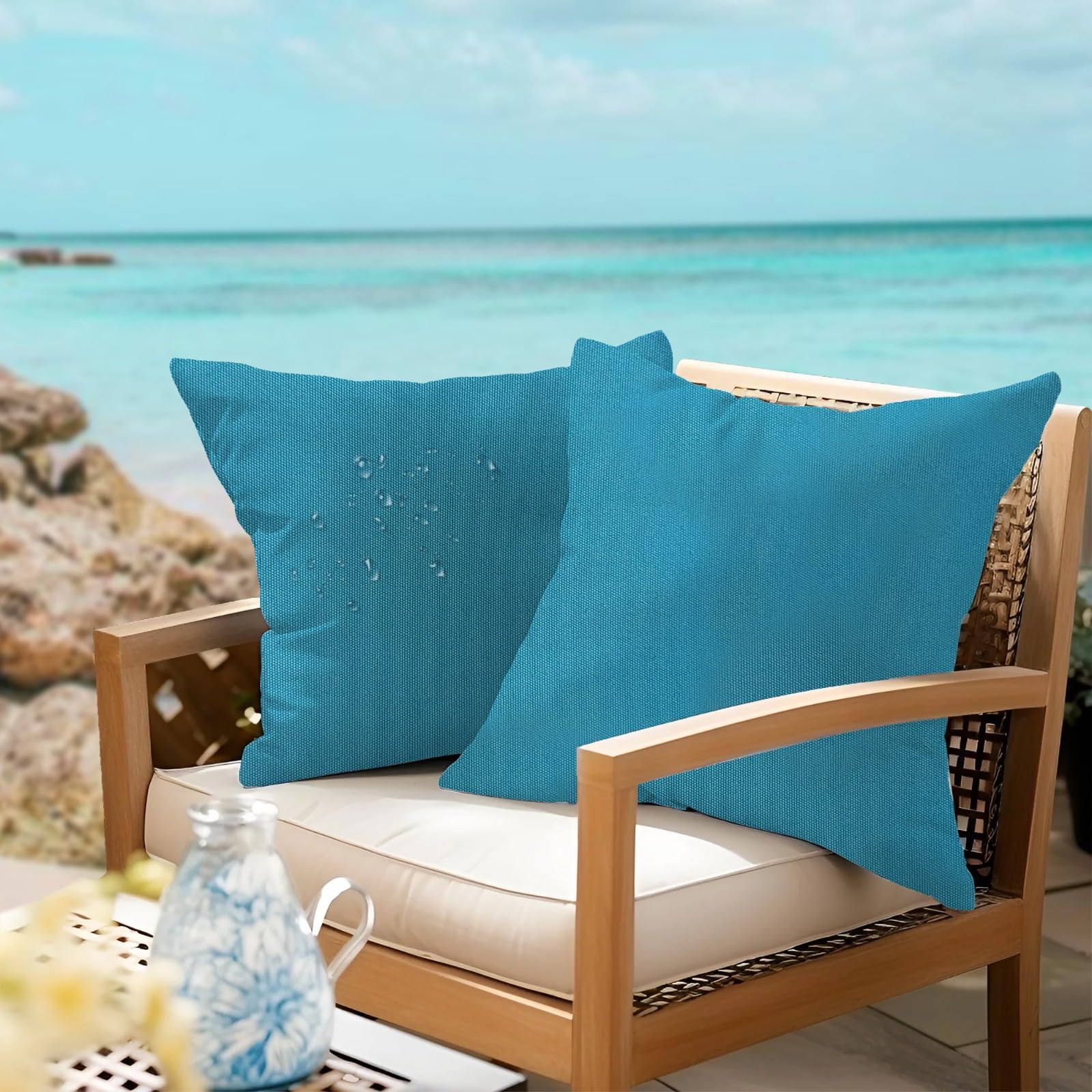 وسادة الديكورية المربعة من Home N Décor (مقاومة للماء، قطعة واحدة)