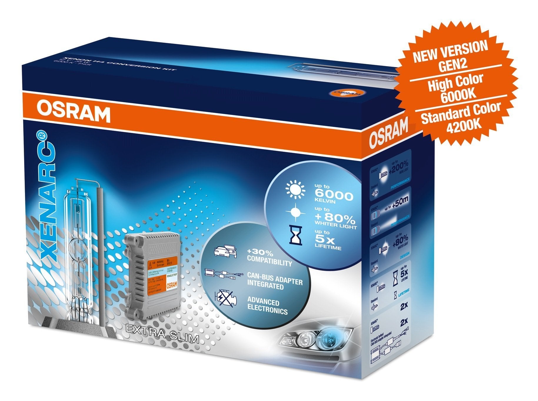 طقم تحويل Osram Xenon H4 6000K (12 فولت 35 واط) 