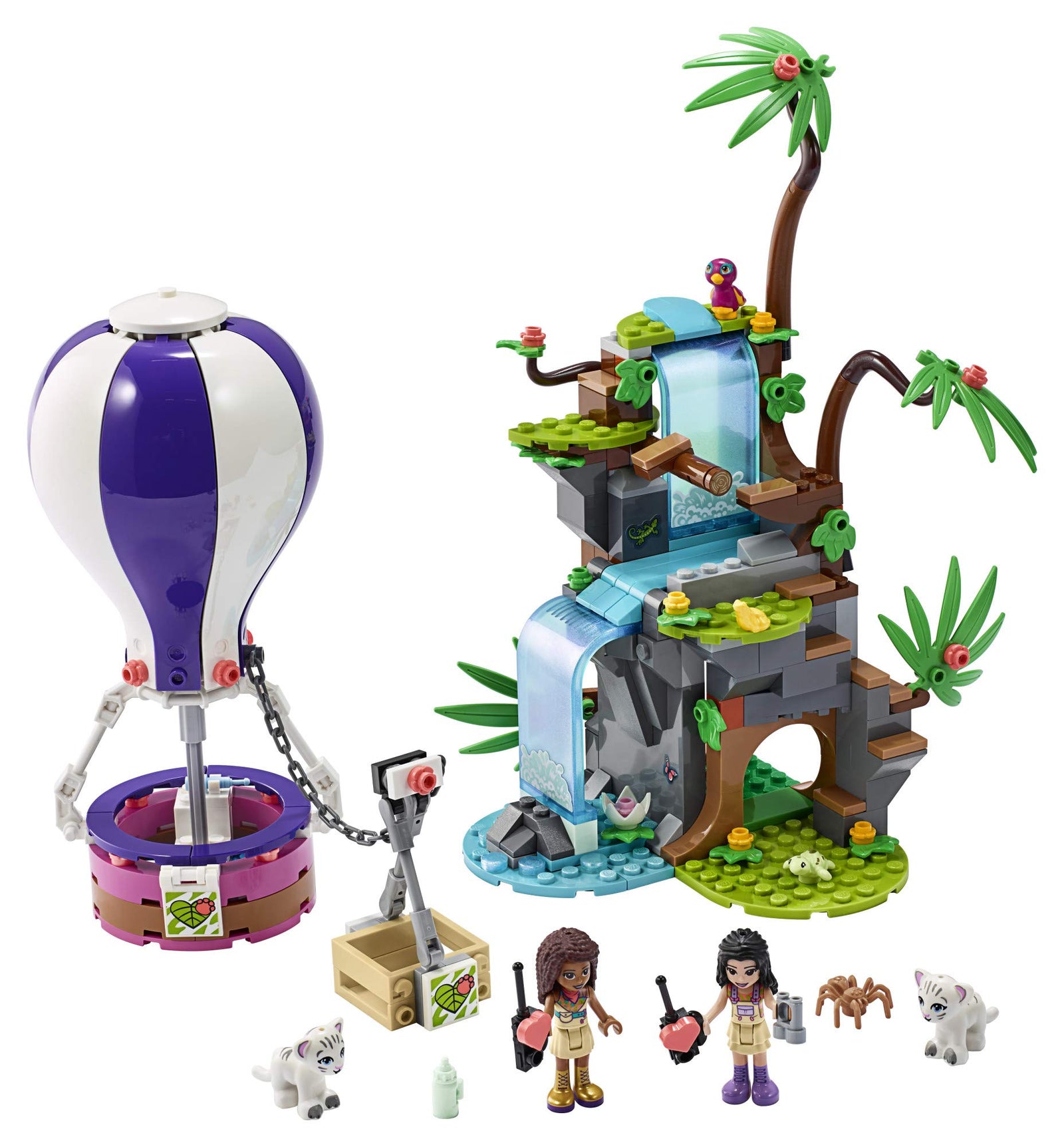 LEGO Friends Tiger Hot Air Balloon Jungle Rescue 41423; LEGO Friends Adventure Set Features a Toy Hot Air Balloon and LEGO Friends Buildable Figures for Hours of Creative Fun, New 2020 (302 Pieces)