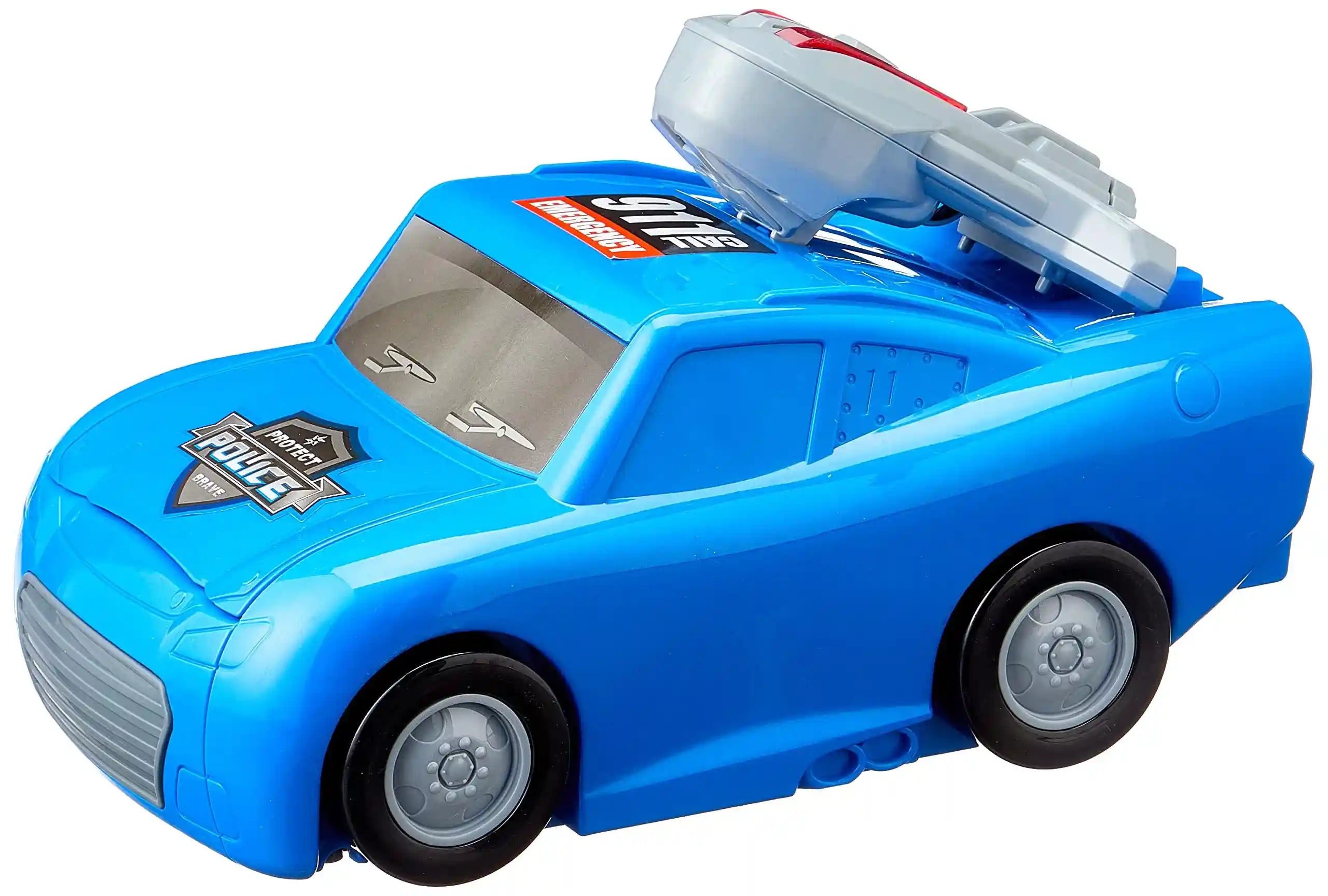 Police alloy light and music catapult battle track deformation car