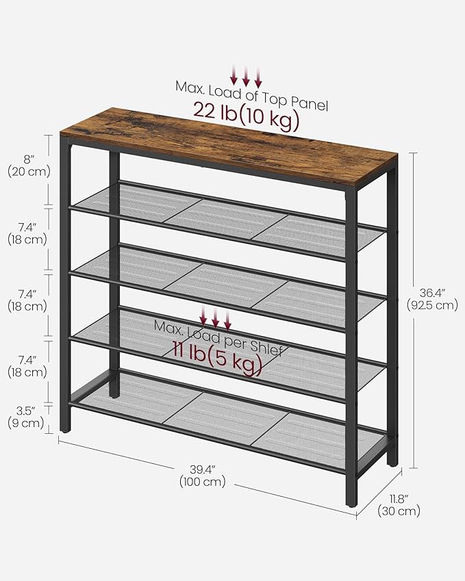 4 Tier Shoe Rack with Mesh Shelves and Top Storage Shelf – Safqqa Egypt