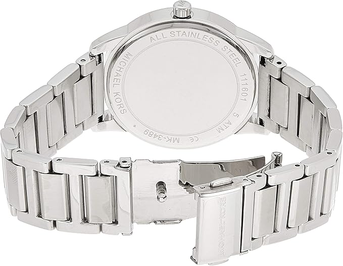 Michael Kors Watch for Women, Japanese Quartz Movement, Analog Display, Silver Silver Strap-MK3489