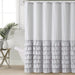 Melanie Ruffled Shower Curtain – Elegant & Water-Resistant Design-182cm *182cm