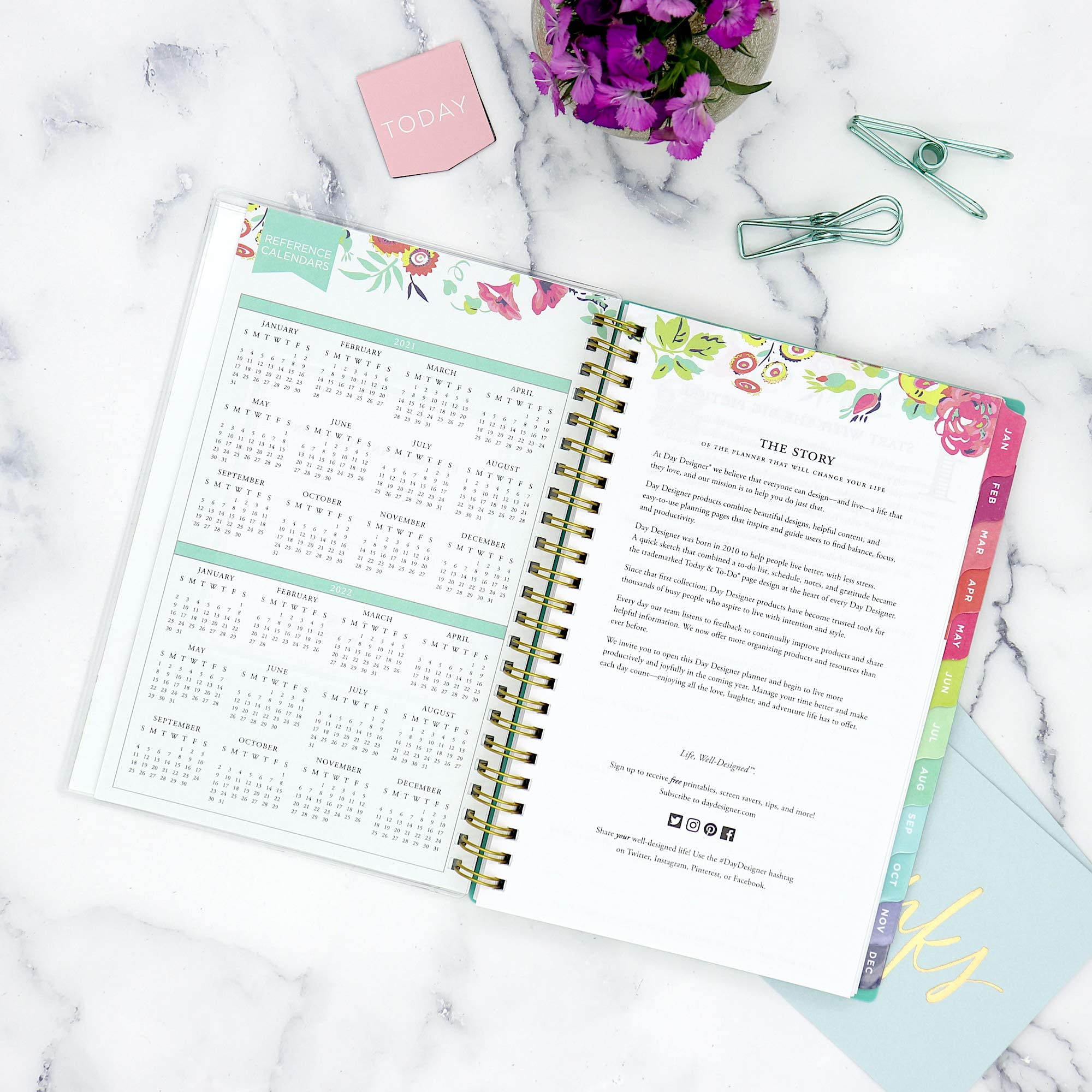 Blue Sky Weekly & Monthly Planner – Flexible Cover with Dual Wire Binding 2021 – Safqqa Egypt