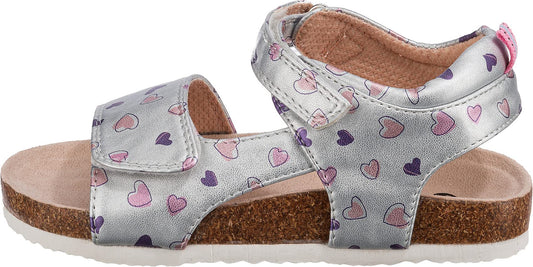 Sprox Polyurethane Velcro Strap Open Toe Sandal printed Hearts for