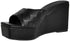 Pixi Women's Faux Leather Square-Toe Basket-Weave Wedge Sandals
