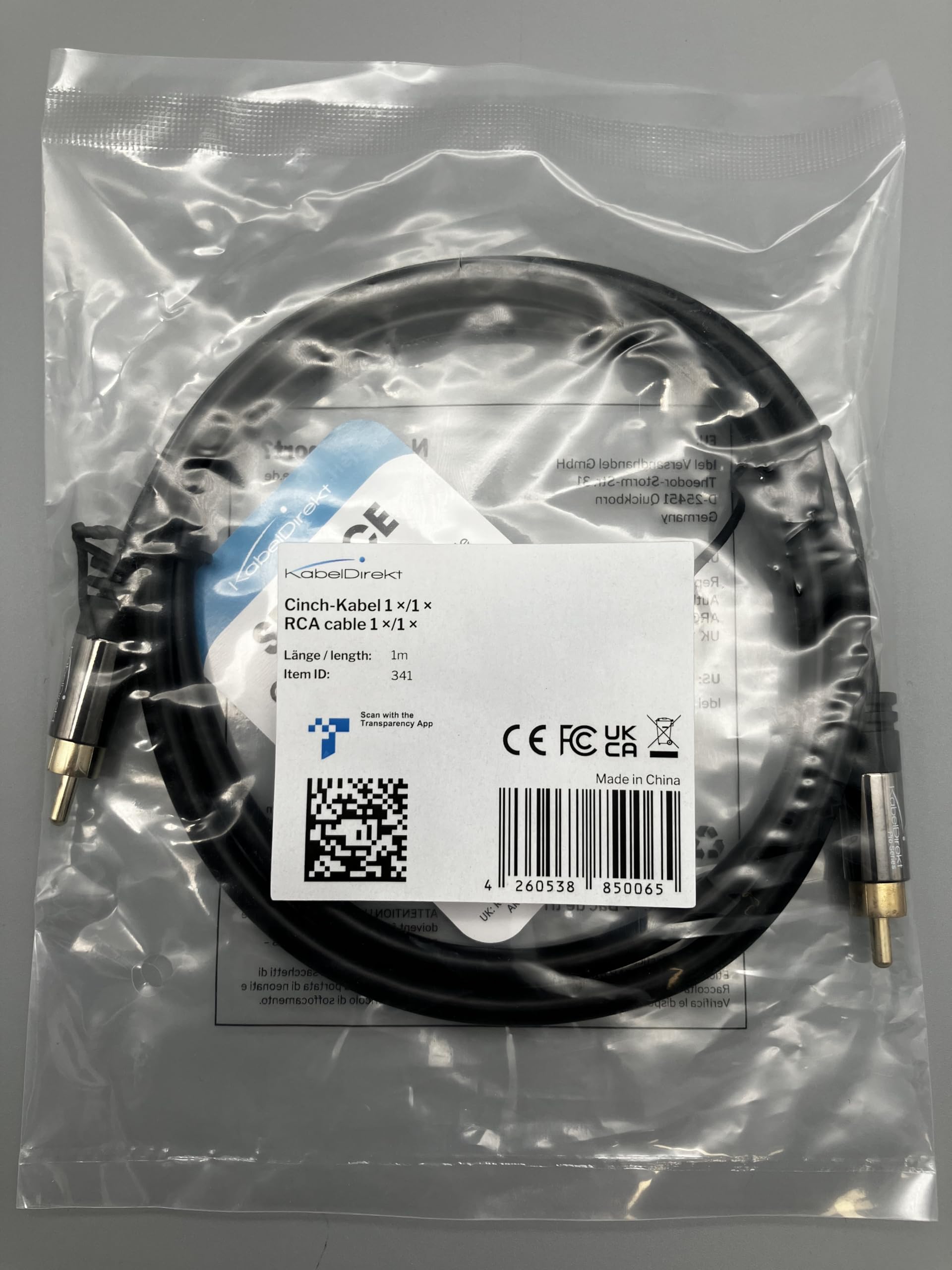 كابل توصيل مضخم الصوت KabelDirekt 341 بطول 1 متر RCA/فونو، 1 إلى RCA/فونو، صوت/رقمي/فيديو (مقابس محورية ذكر/ذكر، لمضخم الصوت/Hi-Fis، إشارات الصوت/الفيديو المركب، 75 أوم) أسود – Safqqa Egypt