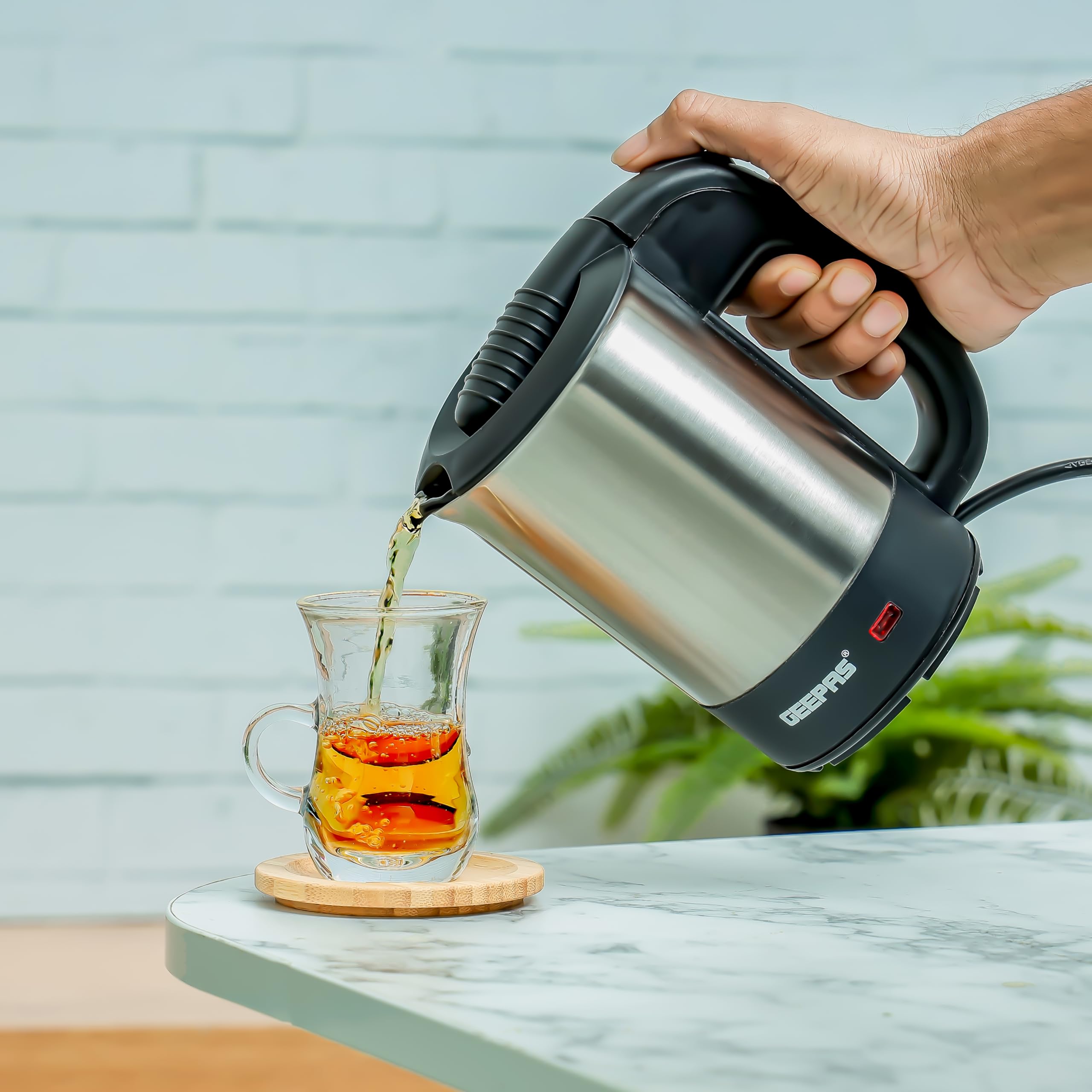 Geepas 0.5 Liters Silver and Black Kettle, GK175