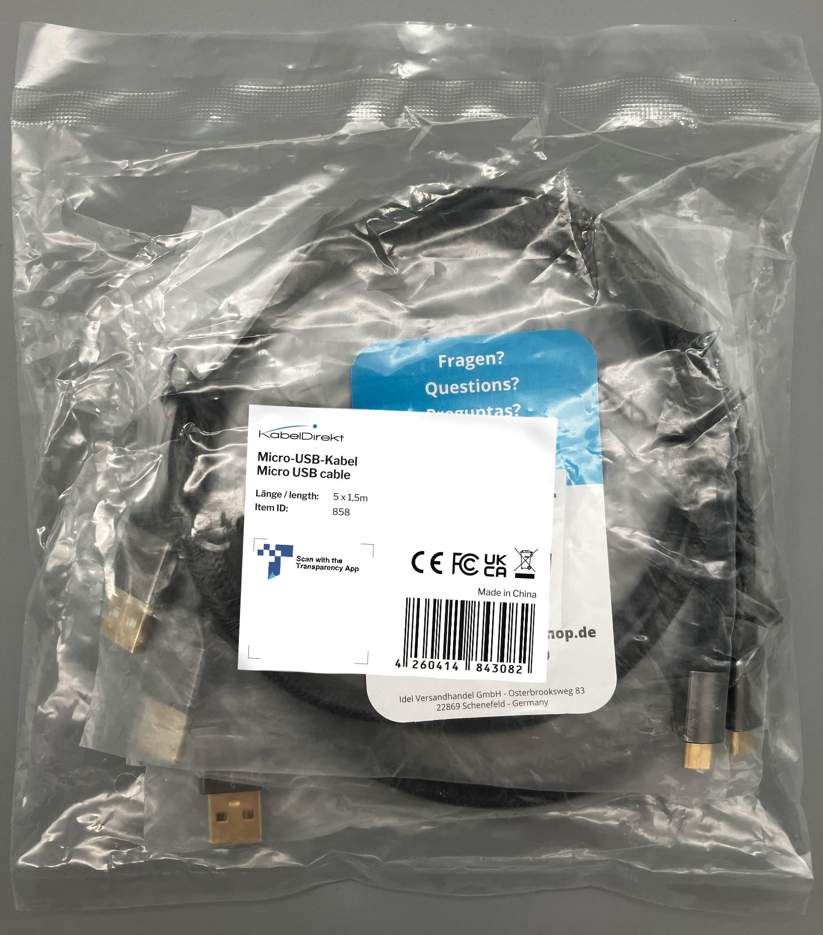 KabelDirekt PRO Series, 1.5m Micro USB Cable, (USB 2.0, Synch & Charge Cable), Braided Nylon Cable, 3 Pack – Safqqa Egypt