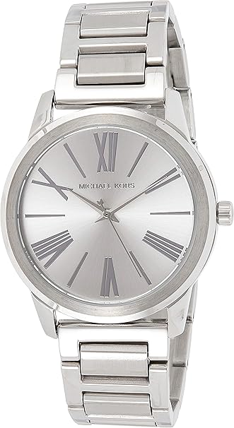 Michael Kors Watch for Women, Japanese Quartz Movement, Analog Display, Silver Silver Strap-MK3489